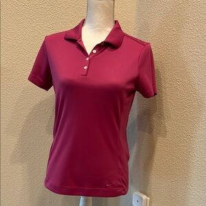 Nike Pink Fitted Buttoned Polo Top